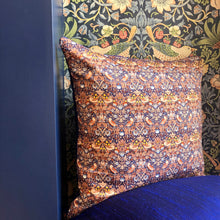 Load image into Gallery viewer, 50x50 Liberty London ‘Strawberry thief’ cushions with Silk backing