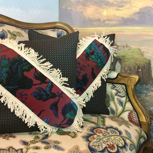 50x50 House of Hackney cushions with cream fringing