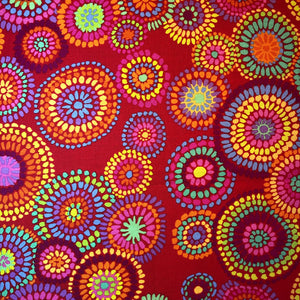 Kaffe Fassett Collective 'Red Mosaic Circles'